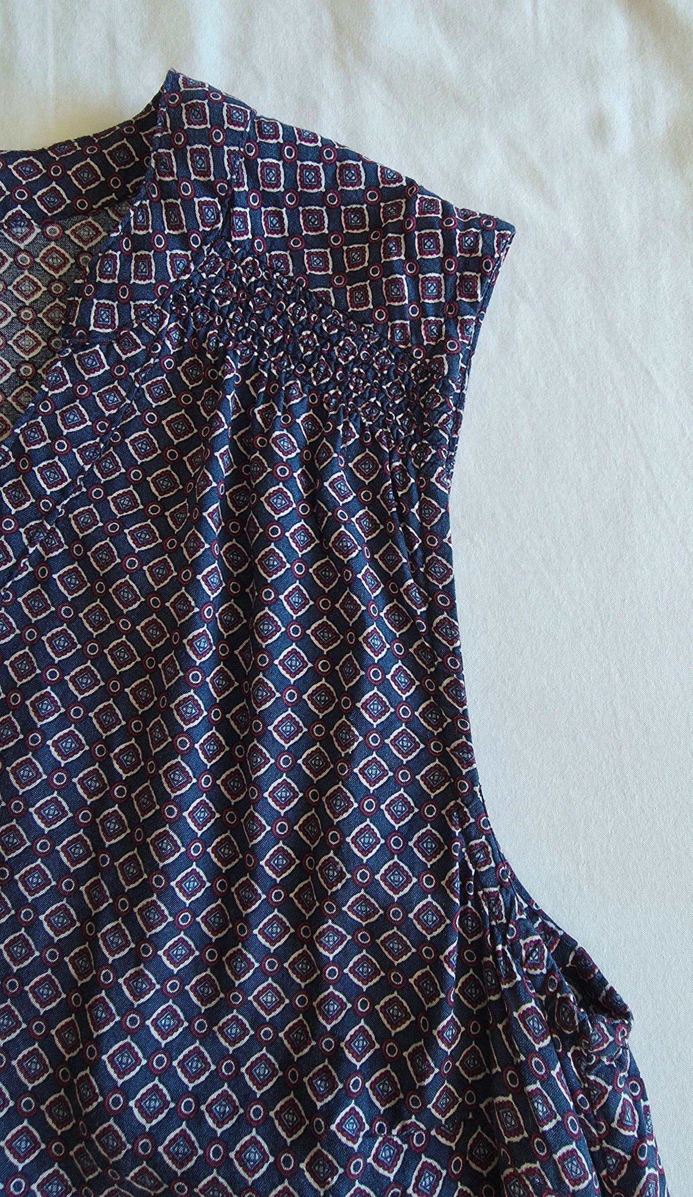 Camisón fluido Etam XS 34 con motivo geométrico azul y rojo – photo 7